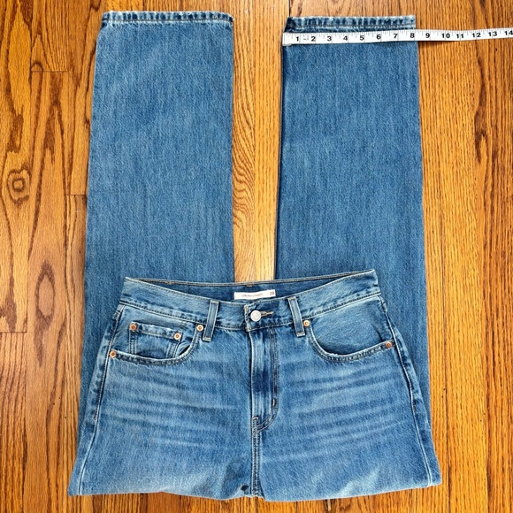 Levi’s Low Pro High Rise Straight Leg Light Denim Blue Loose Baggy Jeans Sz W28 - Picture 14 of 16